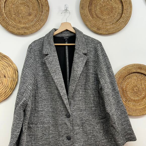 Torrid Gray Collared Blazer Jacket Plus Size 3X Professional Business Workwear - Picture 4 of 7